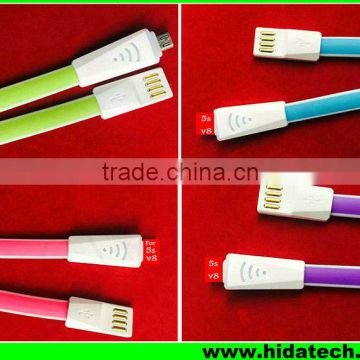 Hot Selling Flat Noodle USB Charging Cable Display the Power Quantity