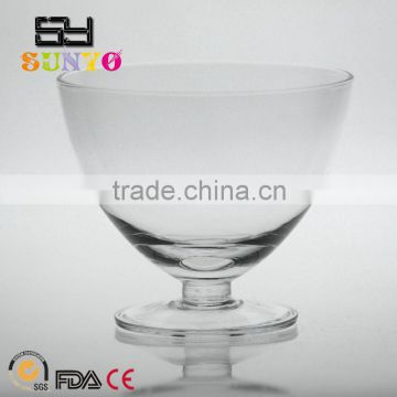 Open wide mouth leadfree crystal brandy glass ice cream bowl popular model clear transparent