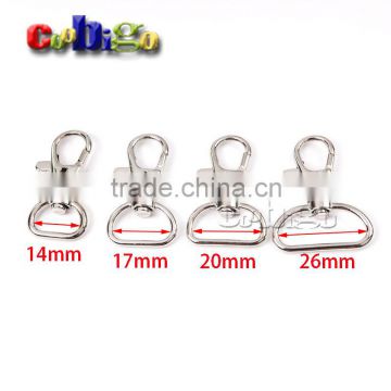 Matel Snap Hooks Rotary Swivel For Backpack Nickel Plated Lobster Clasps #FLQ059-A/B/C/D