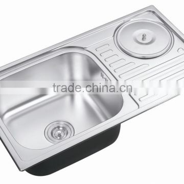 Single bowl kitchen sink with distbin
