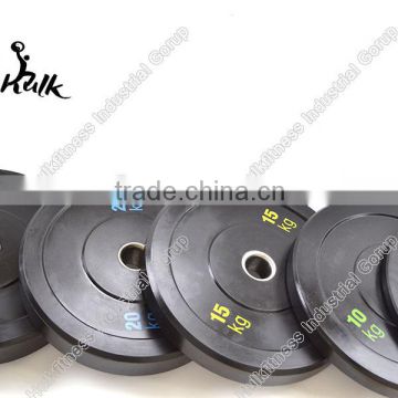 HULK Black solid rubber weightlifting plate for crossfit training&competition