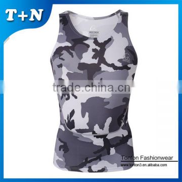 High quality radiator camo vest 100%polyester dri fit tank top men gym