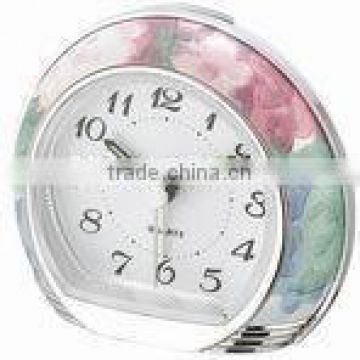 Exclusive Hot stampling flower pattern Quartz Table Alarm Clock