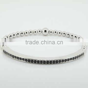 Fashionable 24k Silver Spark Crystal Rhinestone Stretchy Beaded Bracelets