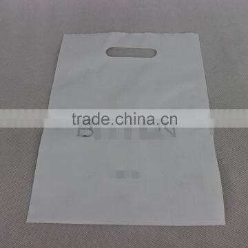 Die cut plastic bag with hot&silver stamping logo for packing&shopping