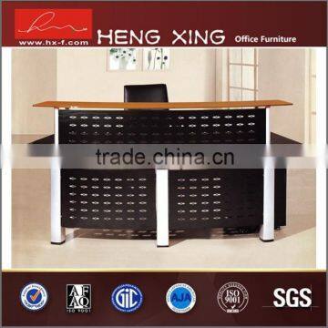 Modern appearance cheap metal reception desk glass top curved reception desk