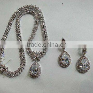 Best quality cubic zirconia wedding jewelry set