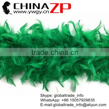 NO.1 Supplier CHINAZP Bulk Sale Selected Prime Quality 60 Gram Weight in Stock Colored Kelly Green Turkey Chandelle Feathers Boa