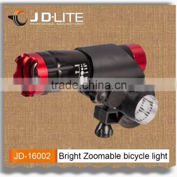 Waterproof bright bicycle led light zoomable powerful bike light easy to mount