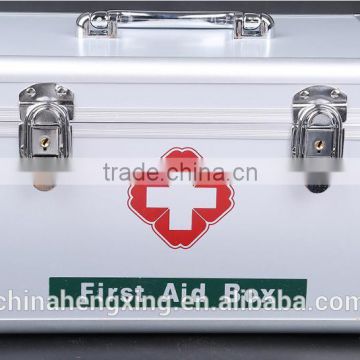 First Aid Case Aluminum Frame HX-N0513 Big Capacity PVC Board 2 Buckle Locks