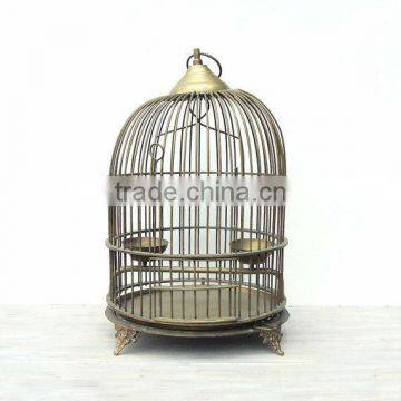 Antique brass bird cage, round bird cage, hand made bird cage,