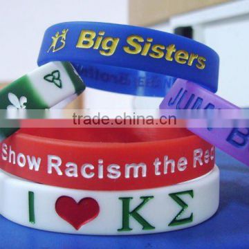Colorrful debossed and embossed Silicone Wristband