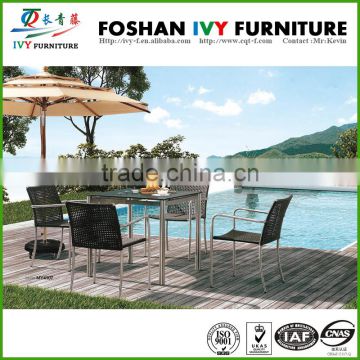 Outdoor chairs & table set/Stainless steel furniture (CQT-4107)