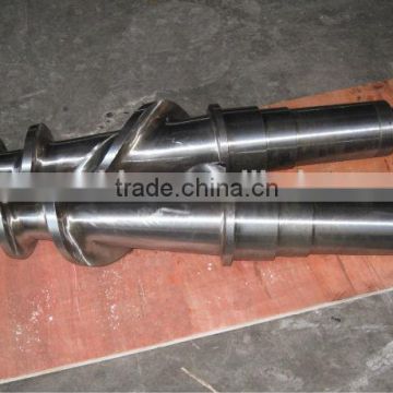 Twin screw and barrelfor rubber extruders/Rubber twin screws