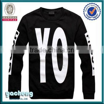 High quality printed pullover custom mens sweatshirt without hood
