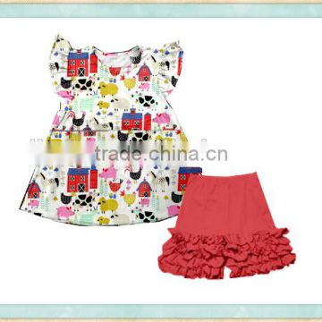 Summer clothes sale cheap baby clothes girls boutique colorfour outfit barbie clothes