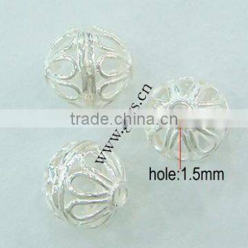 2015 wholesale 8mm sterling silver round bead