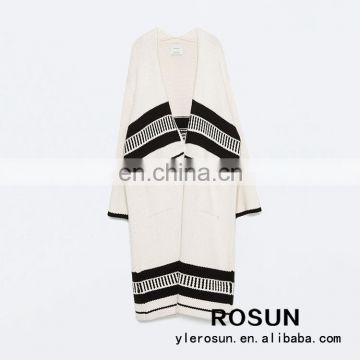 Striped pattern long sleeve wholesale ladies fashion tops