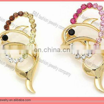hot sale crystal dolphin men's brooch pin jewelry