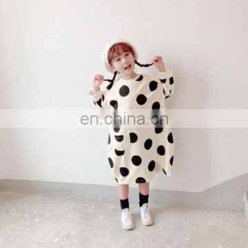 2020 girl dress autumn new  children's clothing Korean girl long-sleeved polka-dot sweater dress