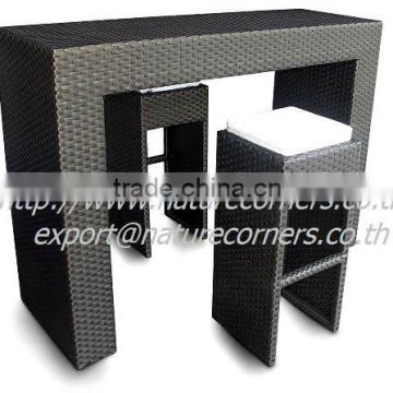 TF0899 outdoor rattan bar table with high stool