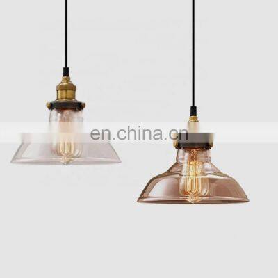 Decorative Amber Clear Glass Pendant Light E27 Vintage Hanging Lamp