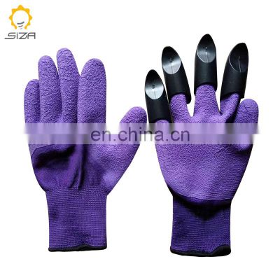 Four-claw earthmoving gloves gardening gloves with claw nitrile gardening gloves