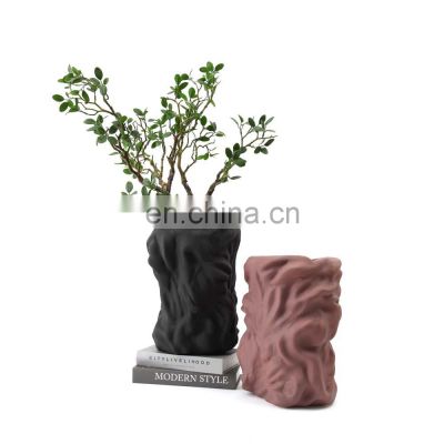 2021 Modern Minimalism Round Shape Handmade Matte Ceramic Porcelain Flower Vase for Home Decor
