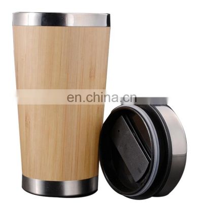 Bamboo Water Double Wall Tea Tumbler Cups Stainless Steel
