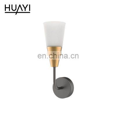 HUAYI Simple Design Nordic Gold Home Hotel Bedside Bedroom European Decorative Indoor Wall Lamp