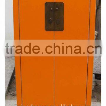 Chinese Antique Orange Wardrobe / Wedding Cabinet
