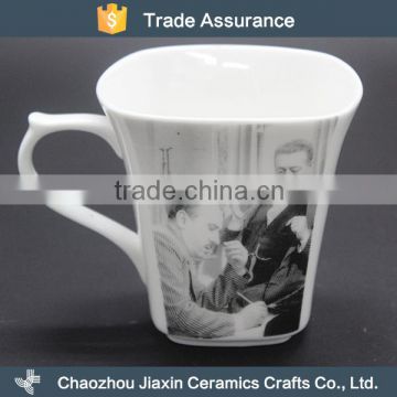 Cheap retro decal 320ml custom ceramic mug