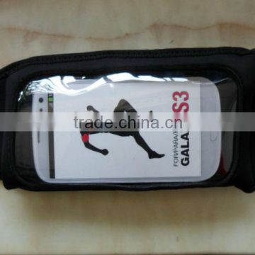 Wholesale cellphone waistbag with pvc window for running /sport gym waistbag for cellphone/ mobile phone waistbag