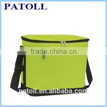 Hot and cold 6 can lunch beer polyester promotional foldable whole foods cooler bag,bottle cooler bag