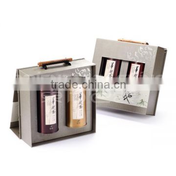 Exclusive bamboo handle chinese tea paper box