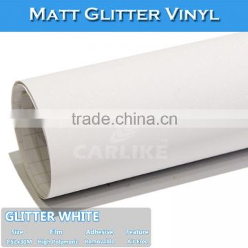 Matt White PVC Matt Glitter Film For Car Body Wrapping Vinyl Sticker