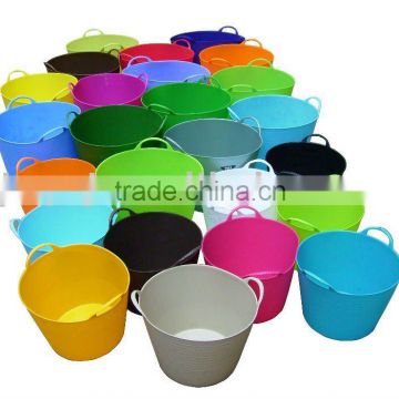 colorful plastic water pail,flexible laundry bucket,PE garden storage basket,REACH