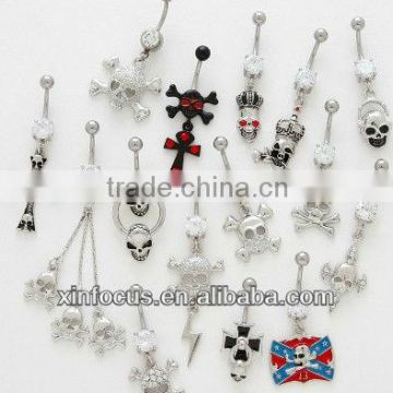 Skull Dangles Super-Mix Belly Rings body jewelry