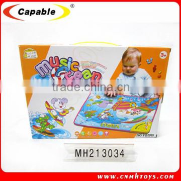 2015 Wholesale musical learning mat, funny cartoon play mats for kid