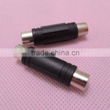 Audio system black RCA female to RCA female connector adapter