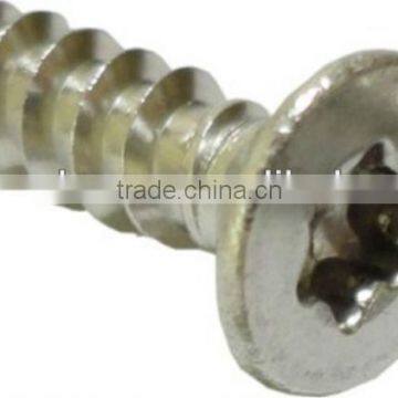 Six-lobe recessed csk head stainless steel self tapping screws