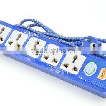 Blue color full copper 5 outlet smart power strip for US EU plug