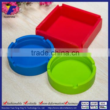 Eco-friendly Silicone Square And Round Ashtray Pack of 6 Colors