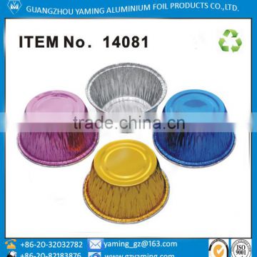 china manufacturer small colorful aluminium foil round puding cup for candy and putin