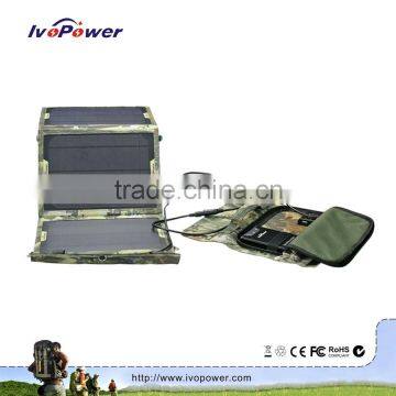 Free customized package detachable solar panel charger with dual USB phone charger