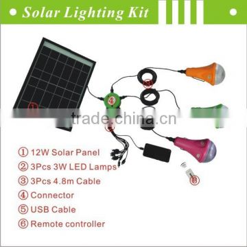 Portable solar system, 12W clean energy solar panel kits made in China(JR-CGY3-12W)