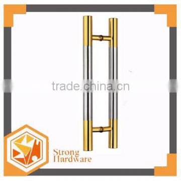 DH-020 H shape Stainless steel golden glass door handle, sliding shower door handles double sided lever Door Handle