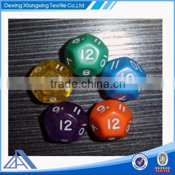 acrylic/ plastic game dice with colored printed