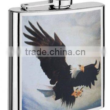 Decal printing hip flask with full color logo