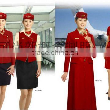 Tailored wool made elegant Airline stewardess uniform